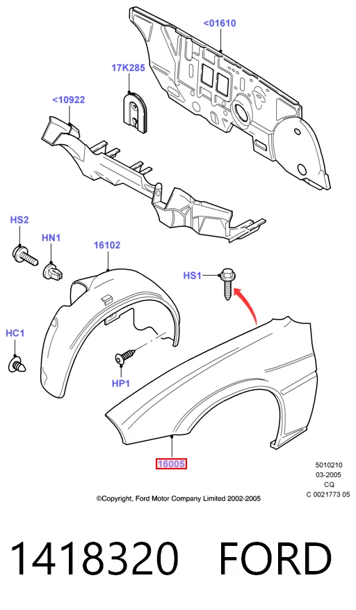 Крыло переднее левое Signeda FD10096AL цена, от 39.77 USD