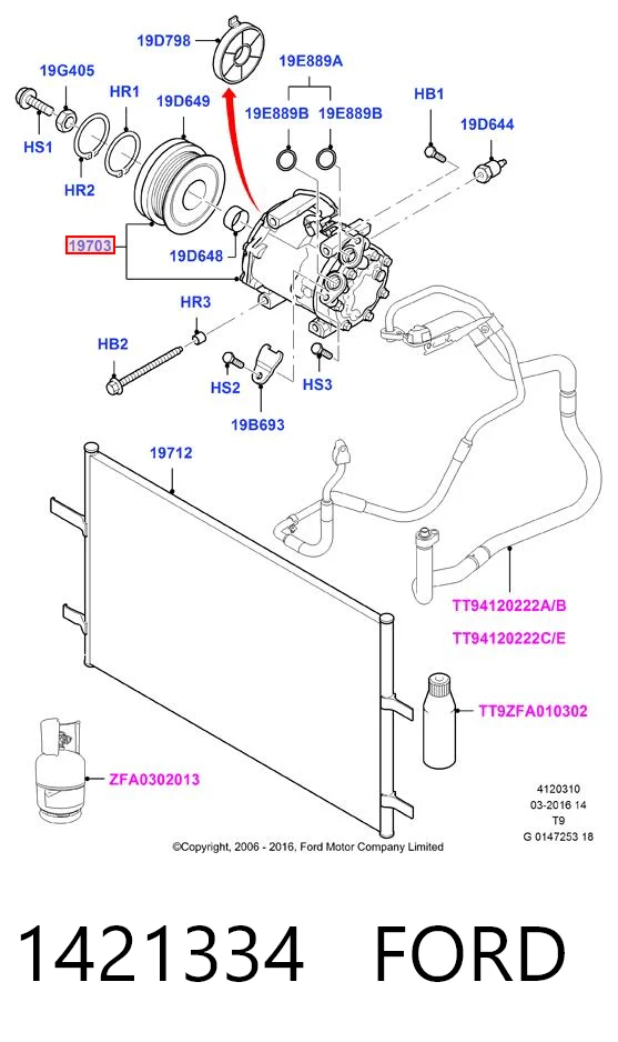 1421334 Ford Компрессор хладагента