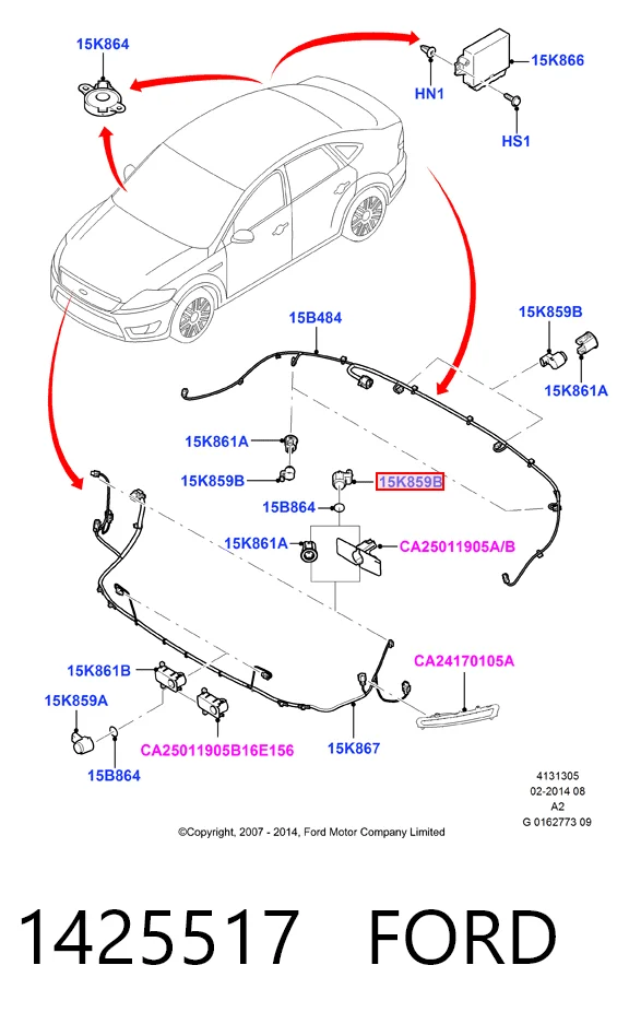 1425517 Ford Задние парктроники