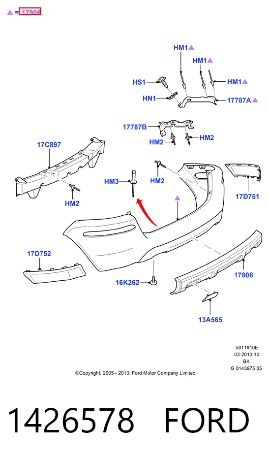 Купить KH2576952 Starline Задний бампер