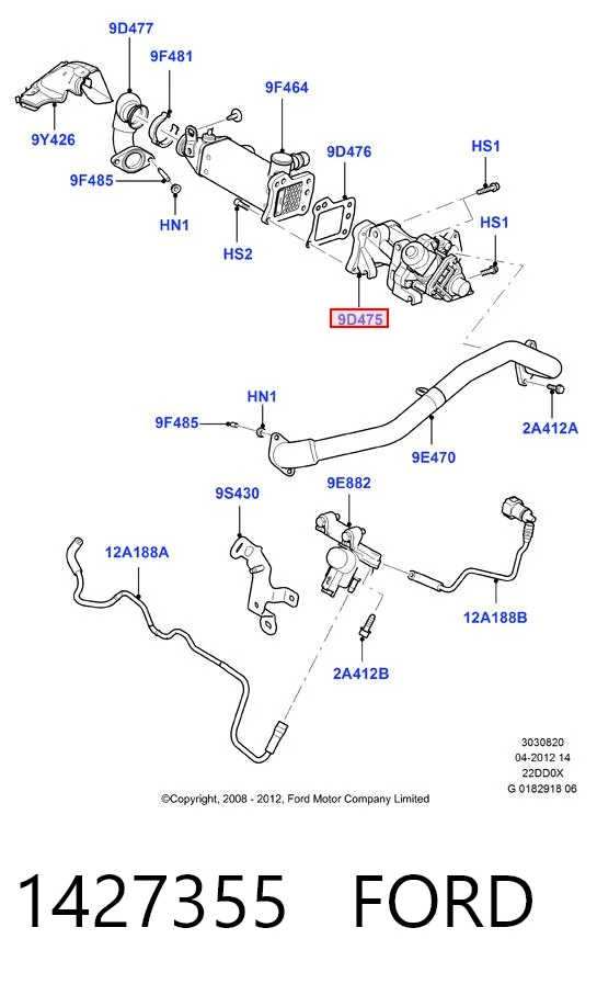 1427355 Ford Клапан рециркуляции отработавших газов EGR