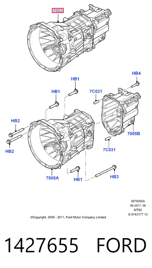 8C1R7003BE Ford КПП в сборе