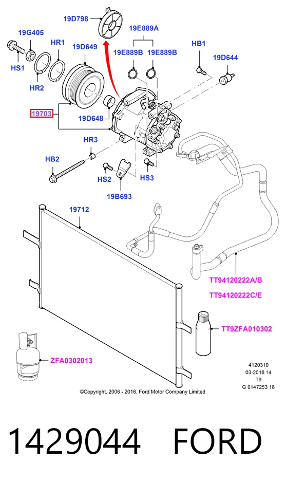 1429044 Ford Компрессор хладагента