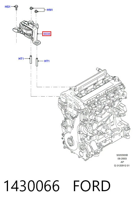 1430066 Ford Правая подушка двигателя