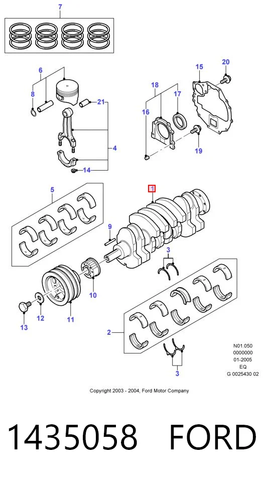 1435058 Ford Коленвал двигателя