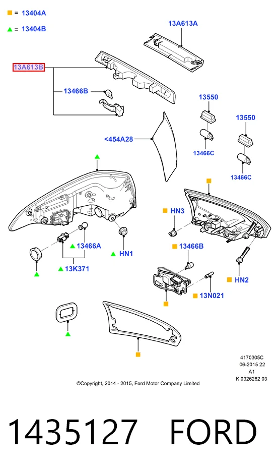 Фонарь сигнала торможения Ford Galaxy II CA1 минивэн (WA6) (2006 - 2015) цена, от 171.62 USD