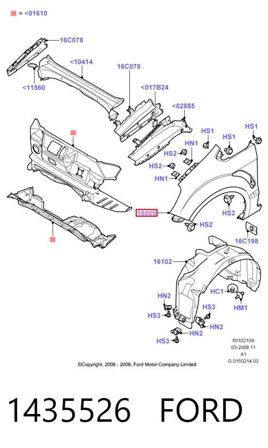 Переднее правое крыло на Ford S-Max  CA1