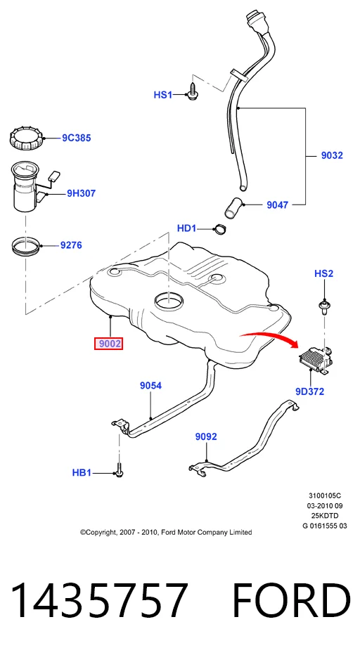 Бак топливный на Ford Mondeo IV CA2