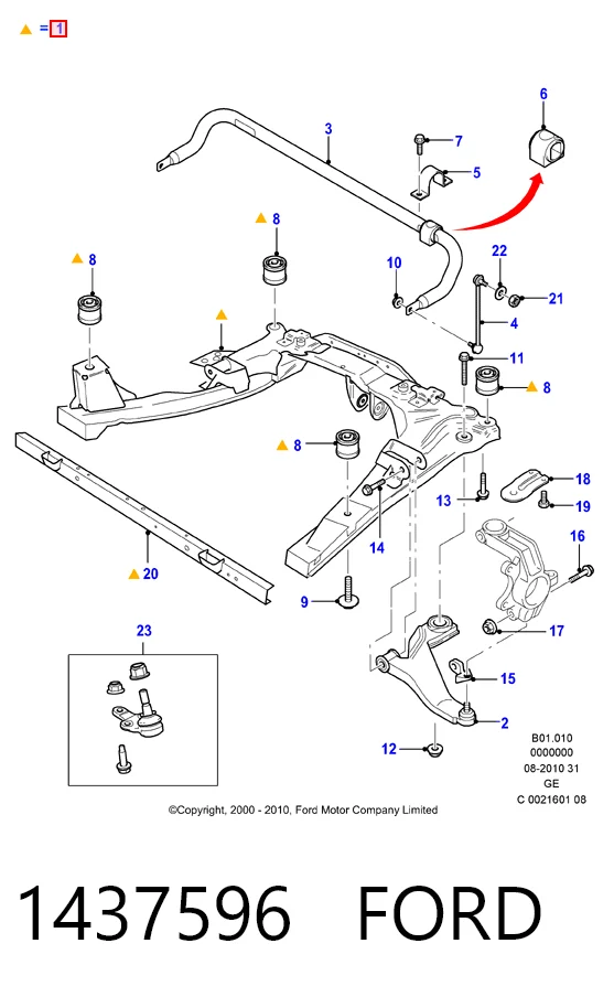  Подрамник передний Ford Mondeo 3