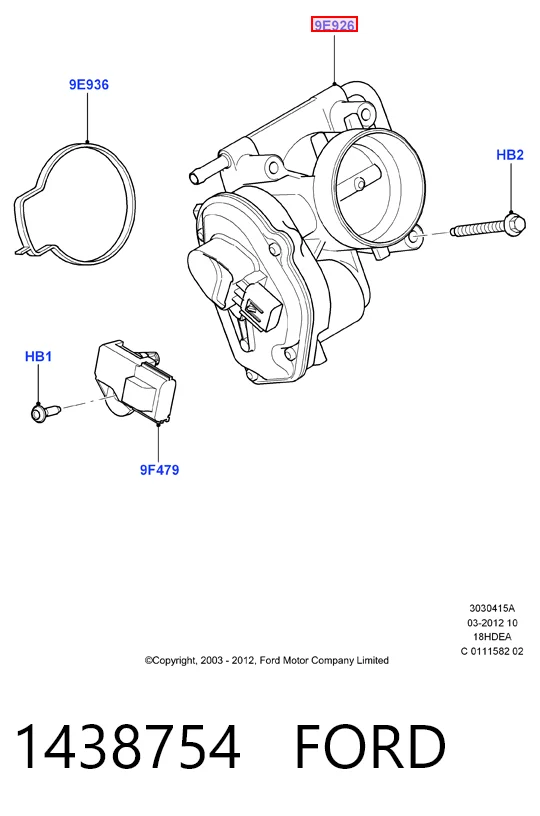 1438754 Ford Дроссельная заслонка