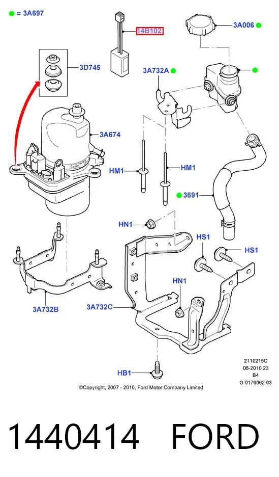1440414 Ford ГУР руля