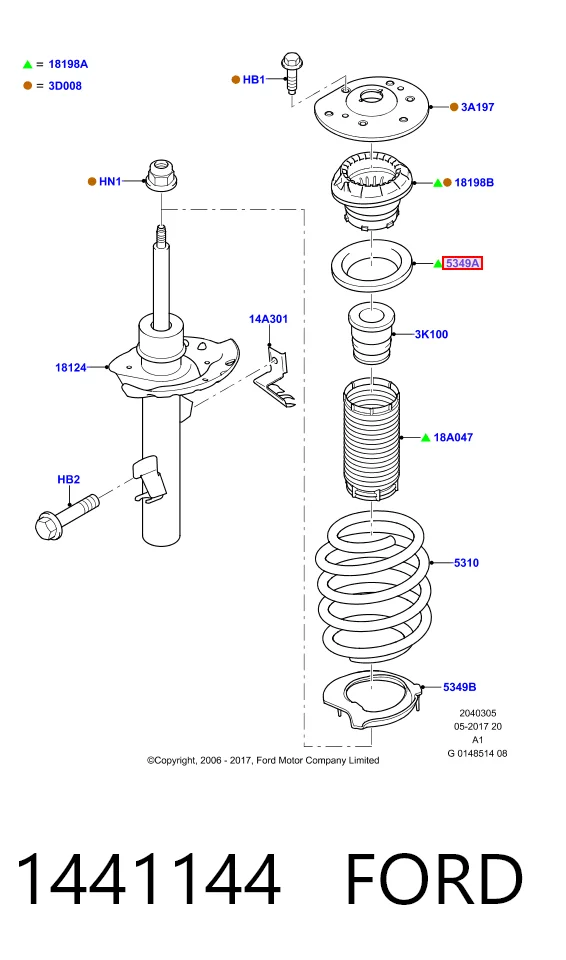 1441144 Ford Подшипник верхней опоры