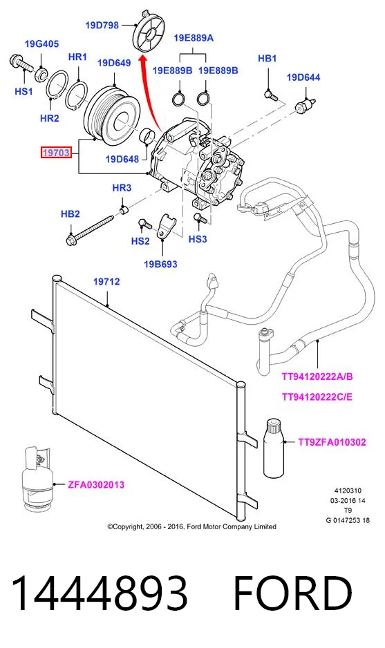 1444893 Ford Компрессор хладагента