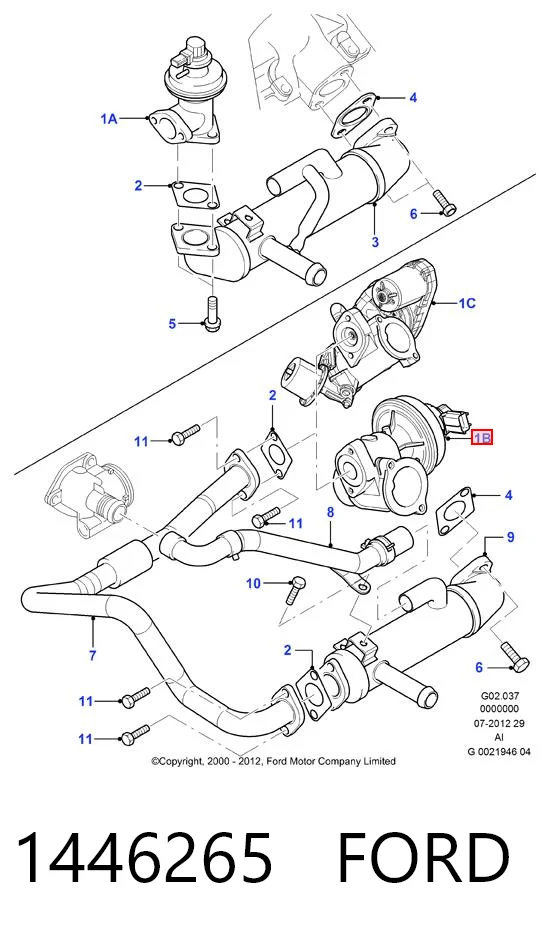 1446265 Ford Клапан рециркуляции отработавших газов EGR