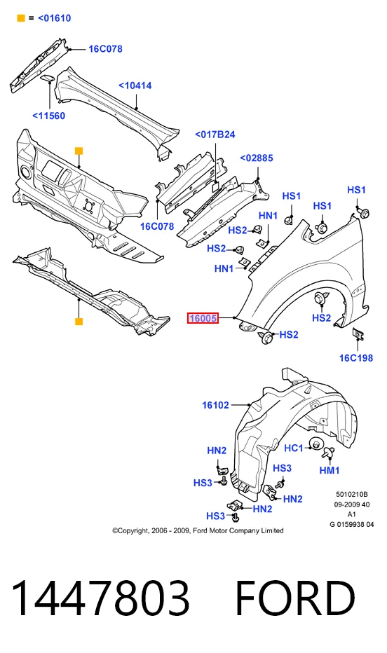 Боковая часть передняя правая Ford Galaxy II CA1 минивэн (WA6) (2006 - 2015) цена, от 530.43 USD