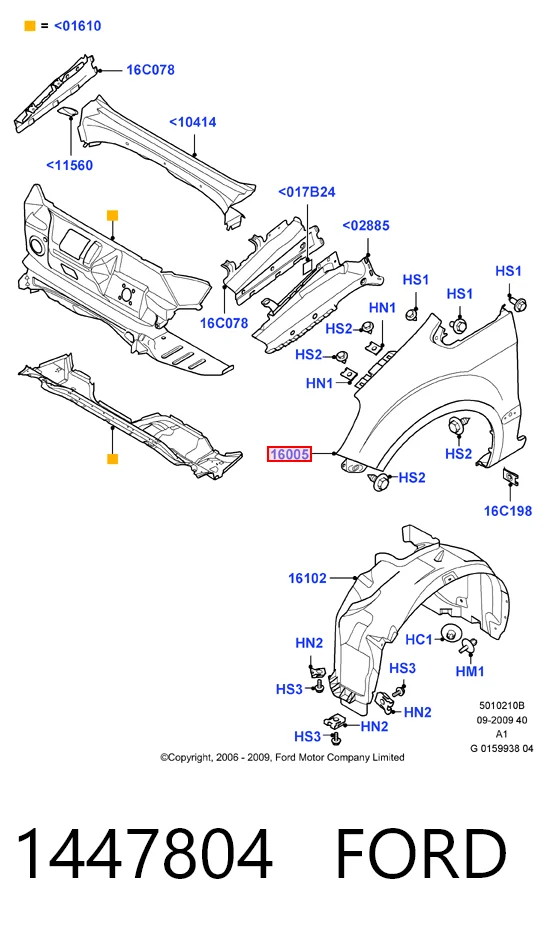 Крыло переднее левое Ford Galaxy II CA1 минивэн (WA6) (2006 - 2015) цена, от 466.55 USD