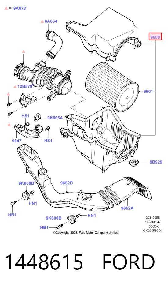 Коробка фильтра на Mazda 3  BL