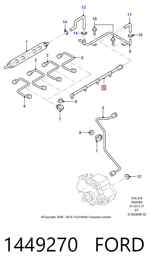  Обратная топливная трубка Ford Ranger 