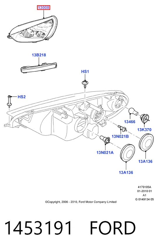 Фара левая Ford Galaxy II CA1 минивэн (WA6) (2006 - 2015) цена, от 122.00 USD