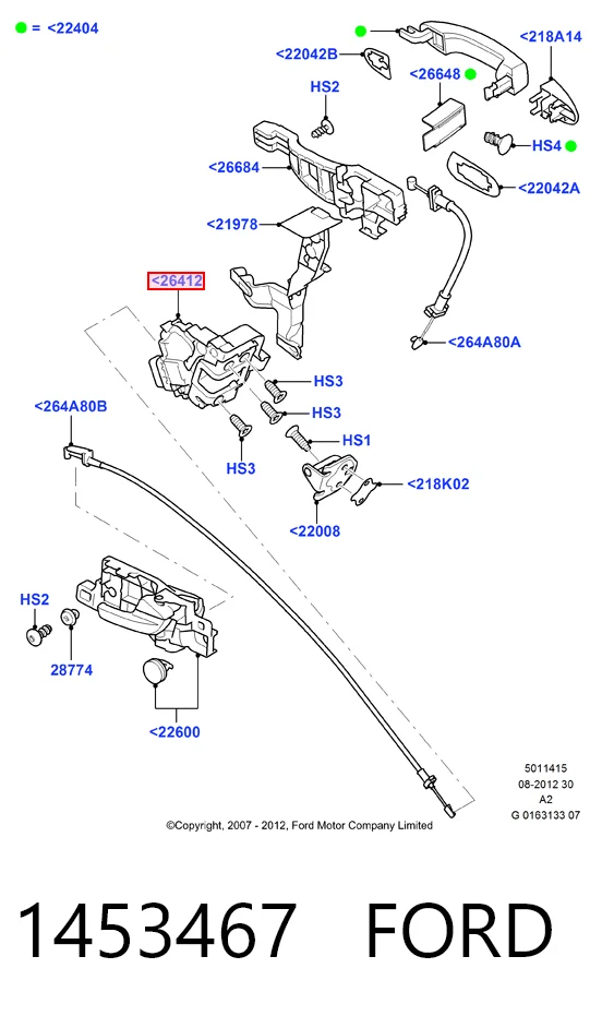 Замок двери задней правой на Ford Galaxy II CA1 WA6