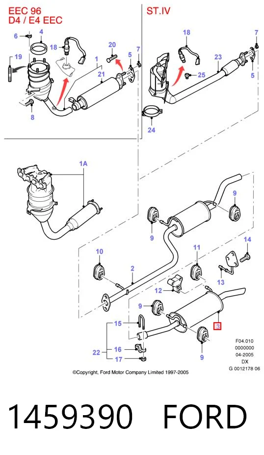 1459390 Ford Выхлопная труба