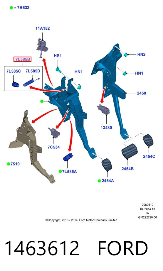 1463612 Ford Пружина педали сцепления