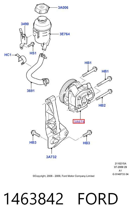 1463842 Ford ГУР руля