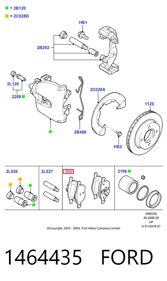 1464435 Ford Колодки передние