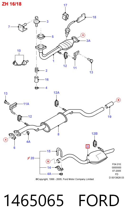 1465065 Ford Выхлопная труба