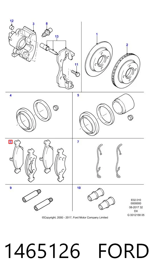 1465126 Ford Колодки передние