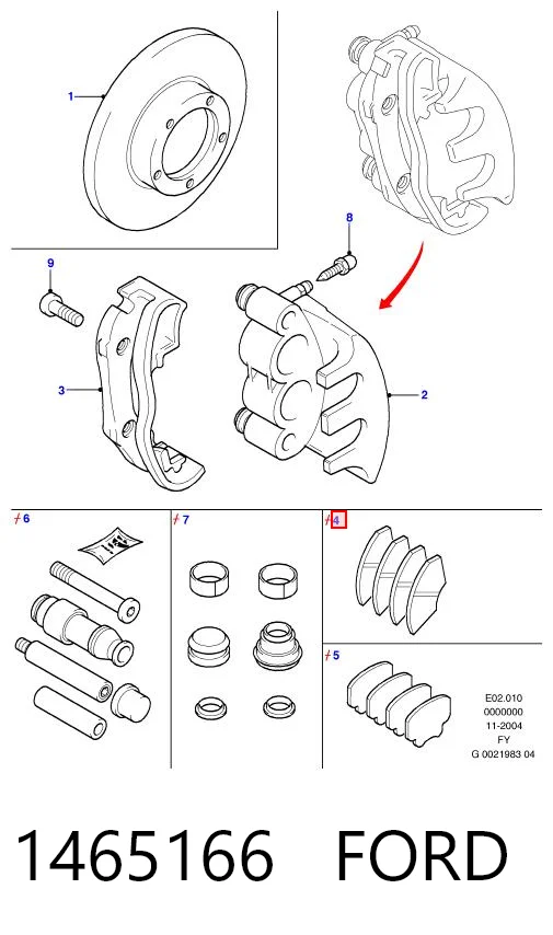 1465166 Ford Колодки передние