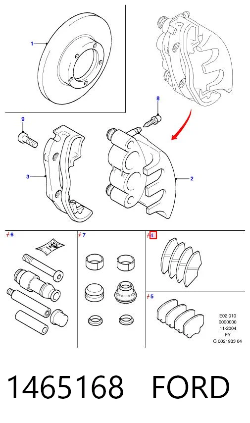1465168 Ford Колодки передние