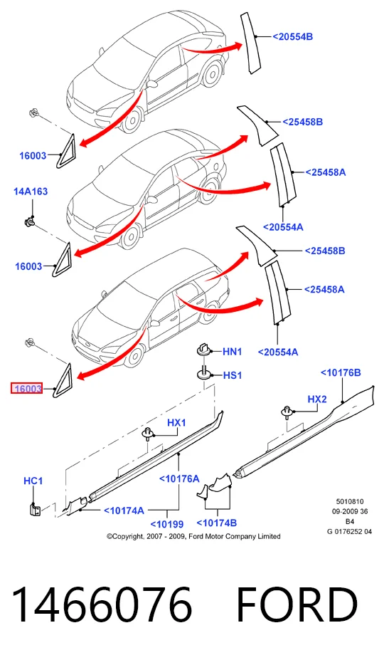 HMP4M51A16003AF Hmpx Накладка стойки кузова внешняя передняя правая