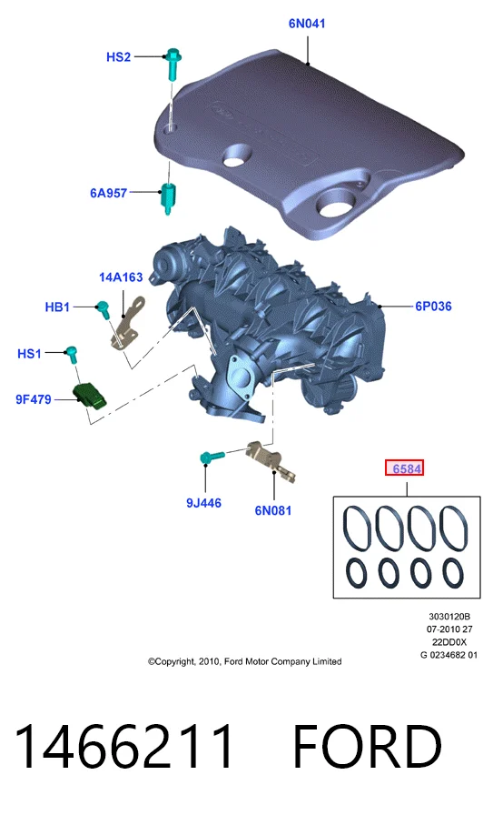  Прокладка впускного коллектора на Land Rover Freelander II L359
