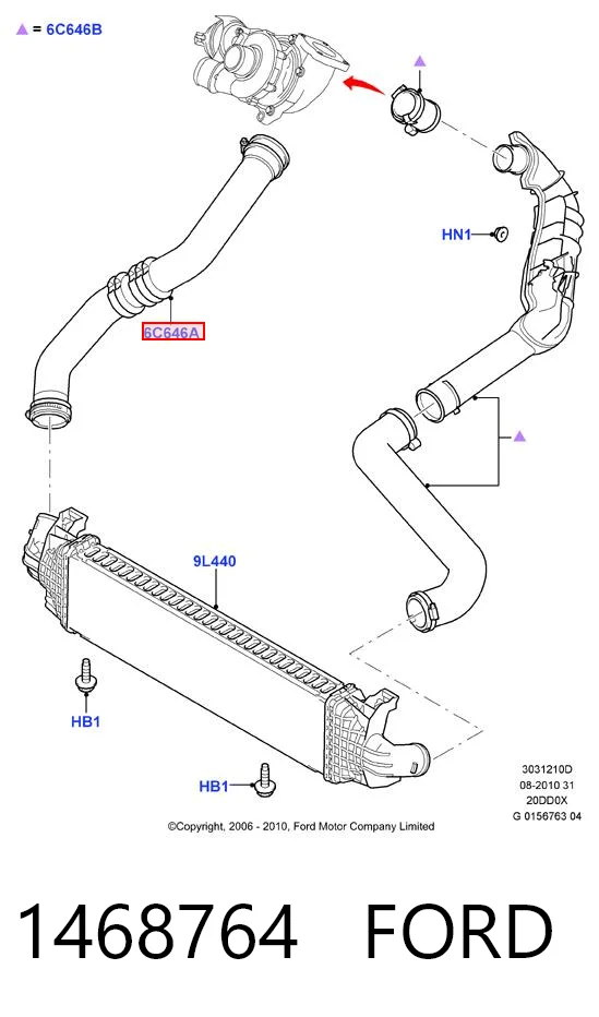 1468764 Ford Патрубок интеркуллера