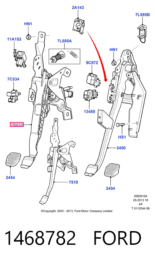 Педаль сцепления на Ford C-Max  DM2