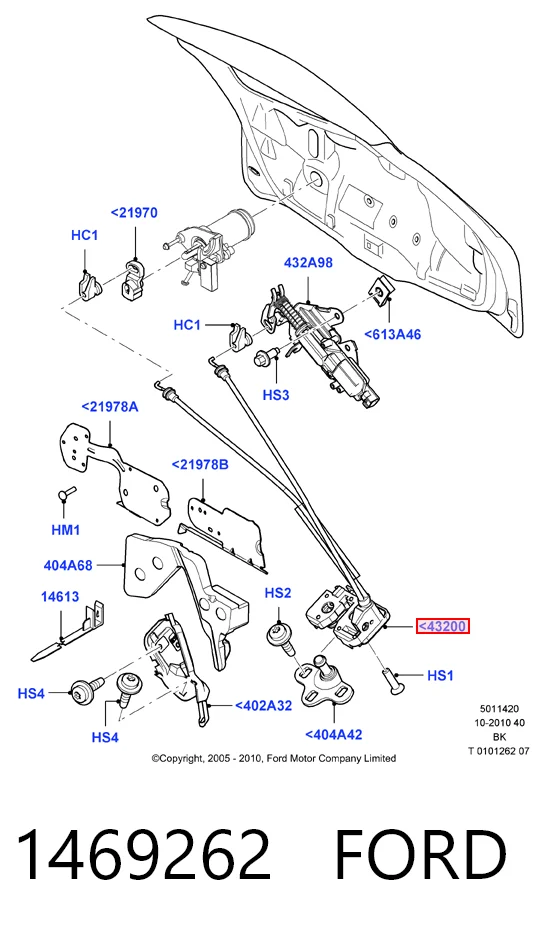 Замок пятой двери на Ford Fusion  JU