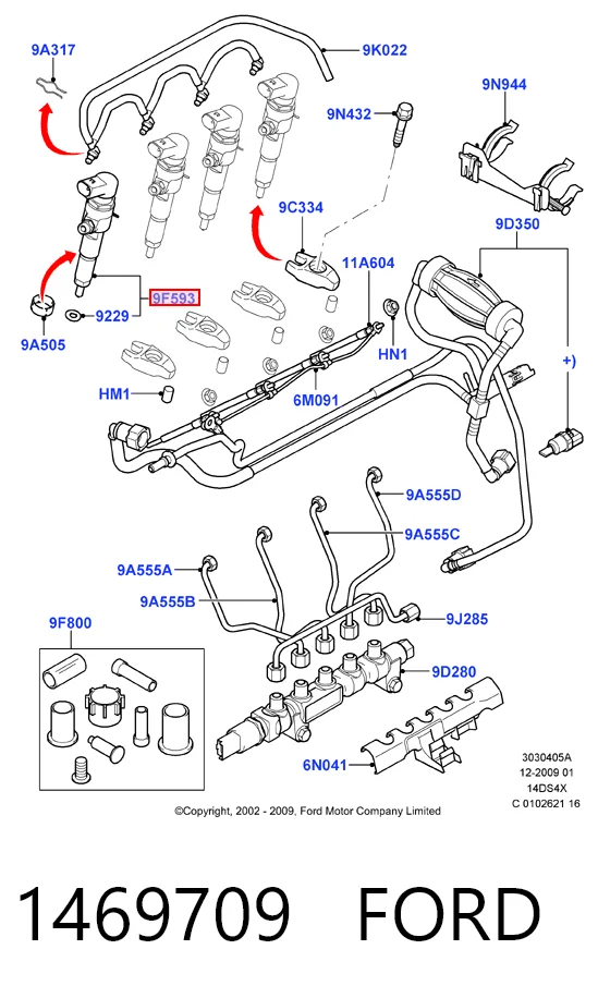 1469709 Ford Топливные форсунки
