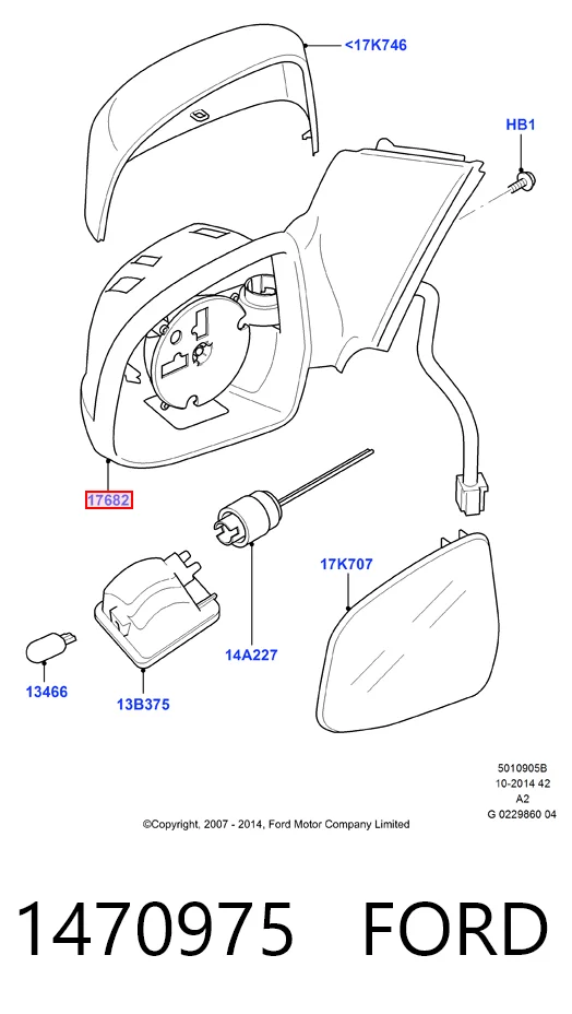 Зеркало заднего вида правое на Ford Mondeo IV CA2