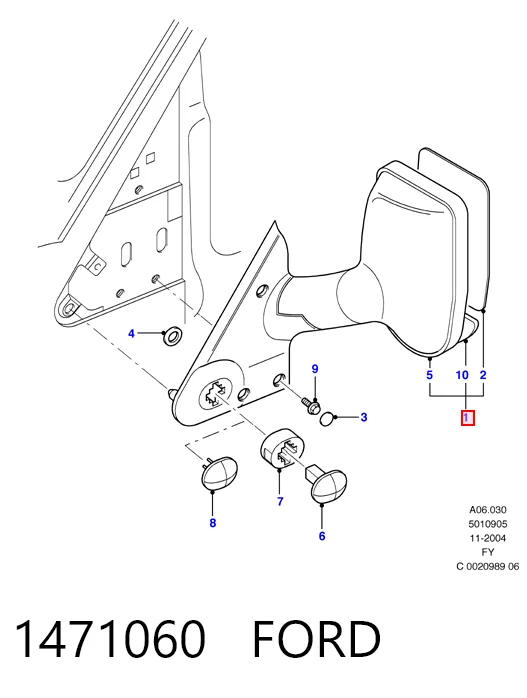  Левое боковое зеркало Ford Transit 5