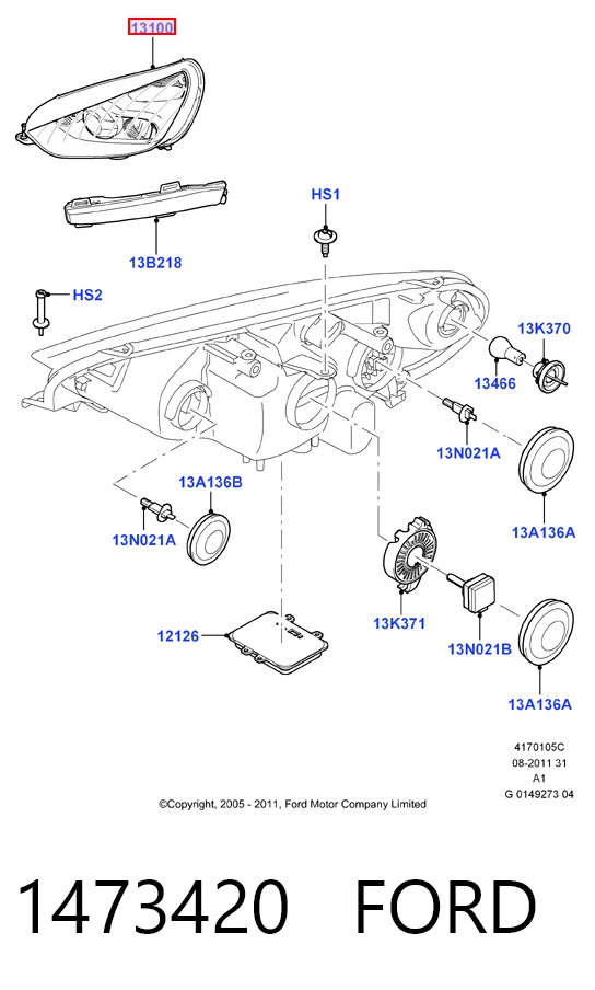 Фара передняя правая на Ford Galaxy II CA1 WA6