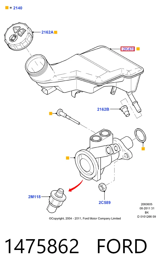 Бачок главного тормозного цилиндра на Ford Fusion  JU