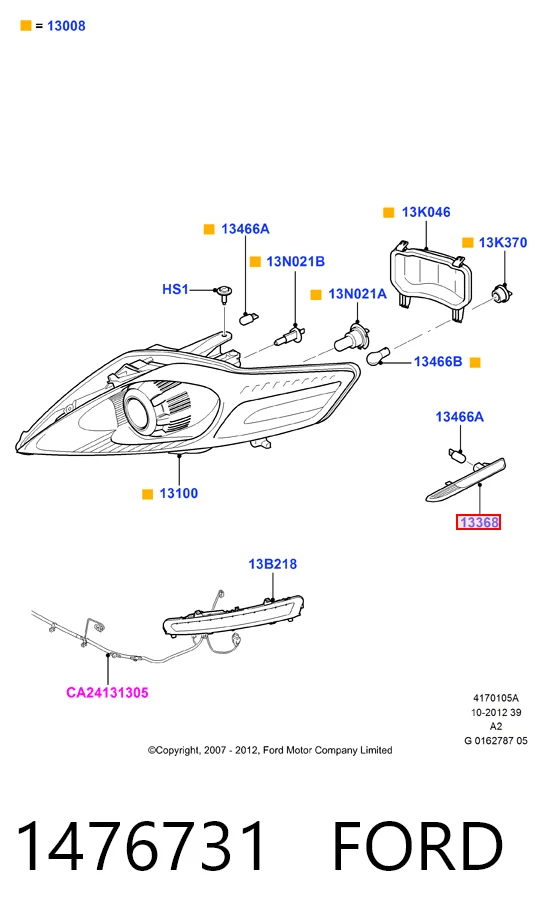  Поворотник левый Ford Mondeo 4