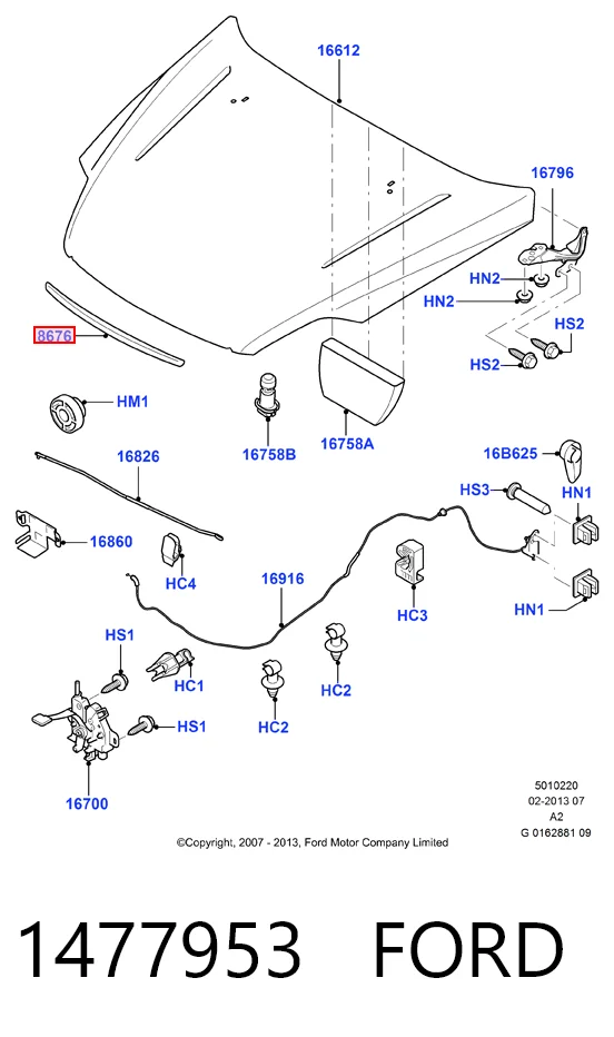 Молдинг капота на Ford Mondeo IV CA2