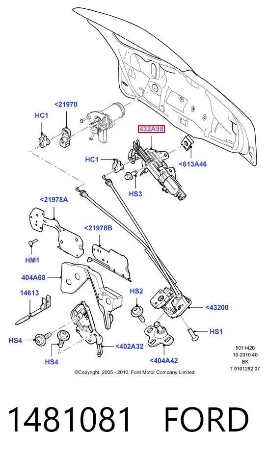 1481081 Ford Актуатор замка задней двери