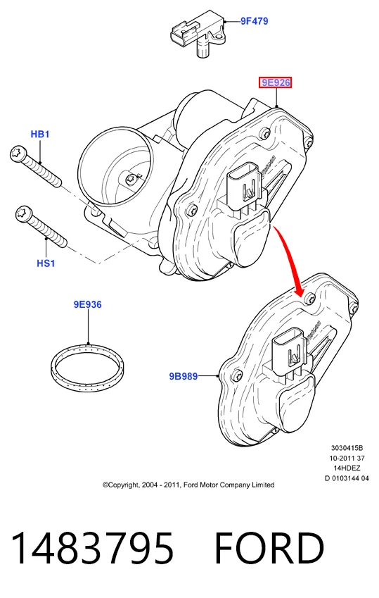 1483795 Ford Дроссельная заслонка