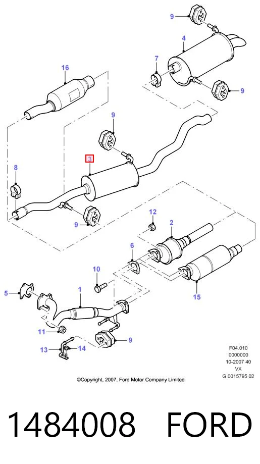 1484008 Ford Глушитель центральный