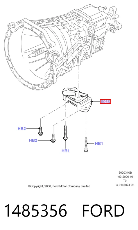 7C1V6068AB Ford Опора КПП