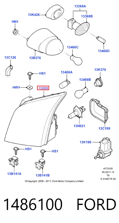 1486100 Ford Фара