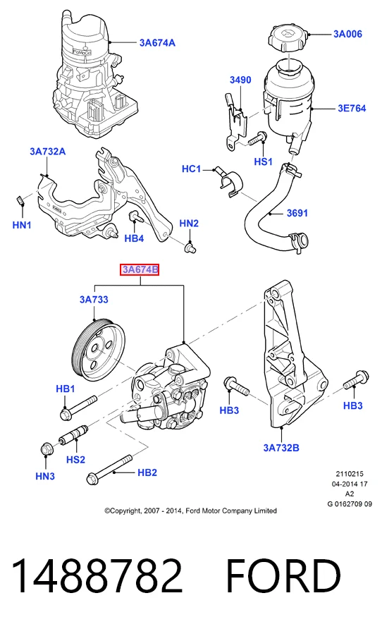 1488782 Ford ГУР руля